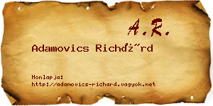 Adamovics Richárd névjegykártya